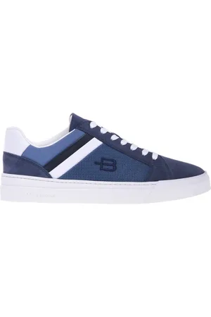BALDININI Schoenen, Heren, Blauw, 41 EU, Suede leather and air force mesh trainer