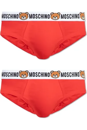 Moschino Ondergoed, Heren, Rood, M, Katoen, Twee-pack slips met logo