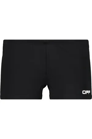 OFF-WHITE Badkleding, Heren, Zwart, L, Contrasting Logo Print Zwembroeken