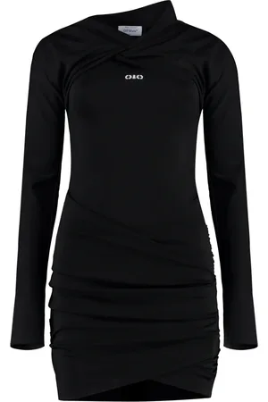 OFF-WHITE Kleedjes, Dames, Zwart, S, Stretch Viscose Jurk