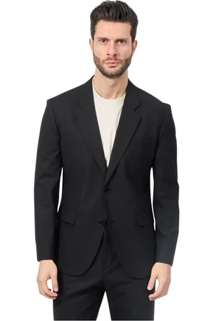 HUGO BOSS Jassen, Heren, Zwart, L, Zwarte Slim Fit Jas