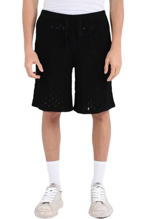 LANEUS Korte broeken, Heren, Zwart, XL, Katoen, Mesh Bermuda Shorts in katoen