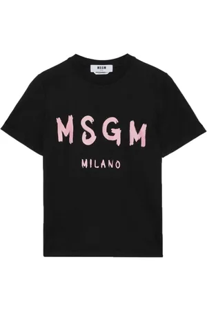 Msgm Tops, Dames, Zwart, S, Katoen, 99C Style Katoenen T-shirt