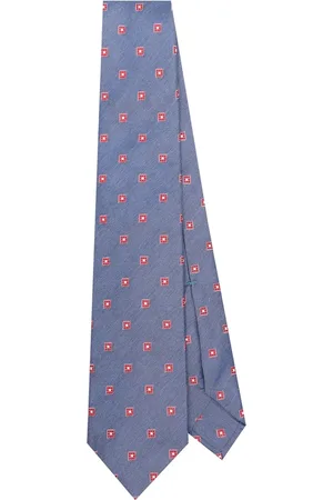 BARBA Accessoires, Heren, Veelkleurig, ONE Size, Blauw Jacquard Puntige Stropdas