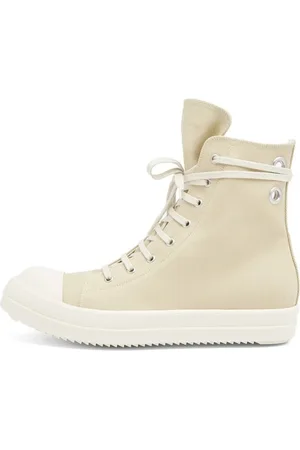 Rick Owens Schoenen, Dames, , 37 EU, Denim, Denim High Top Sneakers met Zijrits