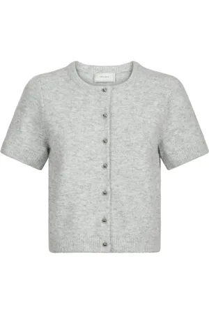 Neo Noir Truien, Dames, Grijs, L, Kort Gebreid Vest Grijs Melange