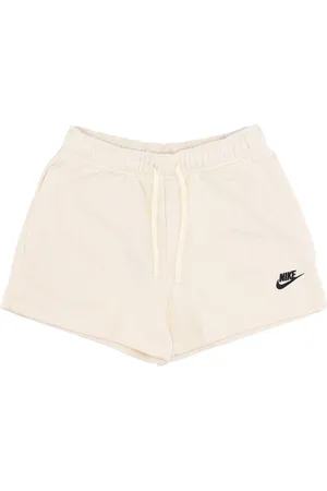 Nike Korte broeken, Dames, Wit, L, Katoen, Fleece Mid-rise Shorts