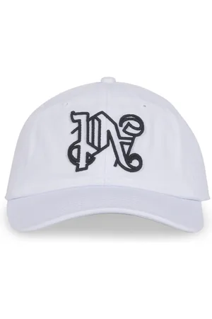 Palm Angels Accessoires, Heren, Wit, ONE Size, Katoen, Monogram Cap