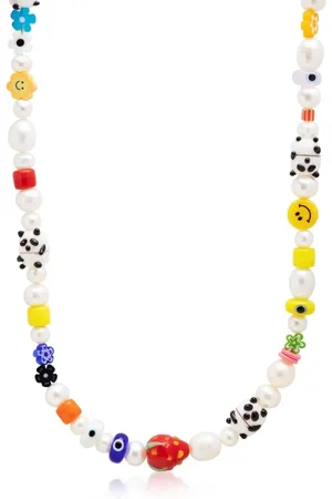 Nialaya Accessoires, Heren, Geel, S, Panda Parel Choker met Diverse Kralen