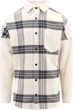 Palm Angels Overhemden, Heren, Wit, M, Katoen, Madras Oversize Shirt