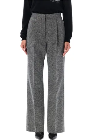 Msgm Broeken, Dames, Grijs, S, Katoen, Tailored Wool Broeken