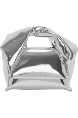 J.W.Anderson Tassen, Dames, Grijs, ONE Size, Leer, Metallic Kleine Twister Handtas