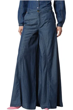 Silvian Heach Jeans, Dames, Blauw, W34, Denim, Denim palazzo broek