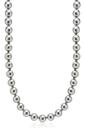 Nialaya Accessoires, Heren, Geel, S, Metallic Parel Ketting