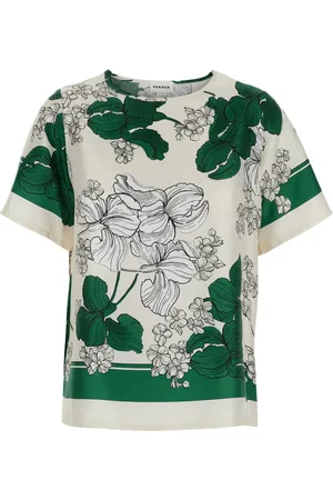 P.A.R.O.S.H. Blouses & Shirts, Dames, Veelkleurig, M, Bloemen Zijden Blouse