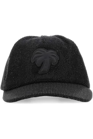 Palm Angels Accessoires, Dames, Zwart, ONE Size, Katoen, Glam Embellished Baseball Cap