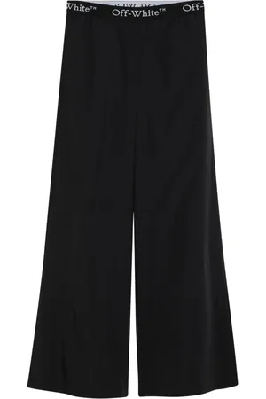 OFF-WHITE Broeken, Dames, Zwart, S, Nylon, Wijde Zwarte Nylon Broek