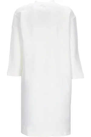 Nike Kleedjes, Dames, Wit, L, Katoen, Phoenix Fleece Oversized Mouwjurk