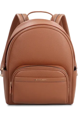 Michael Kors Tassen, Dames, Bruin, ONE Size, Leer, Korrelig Leren Rugzak met Gouden Hardware