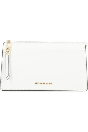 Michael Kors Tassen, Dames, Wit, ONE Size, Leer, Empire Crossbody tas met verstelbare band