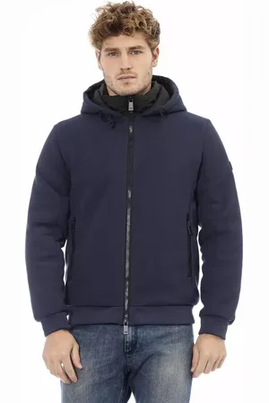 BALDININI Jassen, Heren, Blauw, M, Polyester, Elegante Trendjas met Draadzak en Rits
