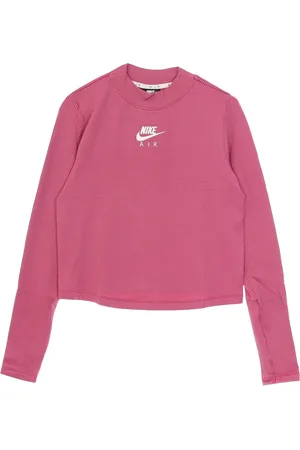 Nike Tops, Dames, Paars, L, Polyester, Long Sleeve Sports Air Mock Rib