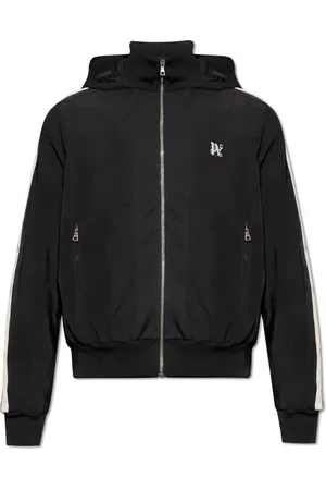 Palm Angels Jassen, Heren, Zwart, XL, Polyester, Geborduurde Logo Track Jacket
