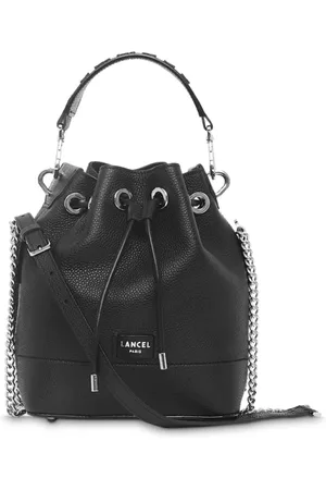 LANCEL Tassen, Dames, Zwart, ONE Size, Leer, Zwarte Leren Bucket Bag