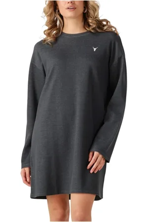 Alix the label Kleedjes, Dames, Grijs, S, Katoen, Grijze Gebreide Sweater Jurk