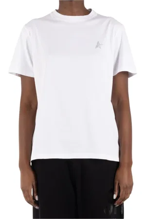 Golden Goose Tops, Dames, Wit, S, Katoen, Wit Katoenen T-Shirt