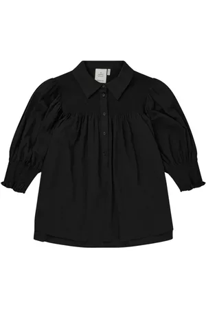 Munthe Blouses & Shirts, Dames, Zwart, L, Feminine Smocked Blouse