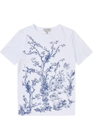 Munthe Tops, Dames, Wit, XL, Katoen, T-shirt met nostalgische print