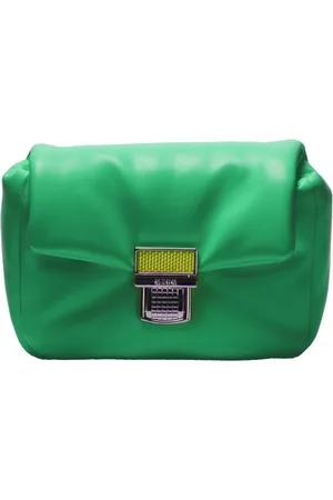 Msgm Tassen, Dames, Groen, ONE Size, Leer, Click Bag Crossbody