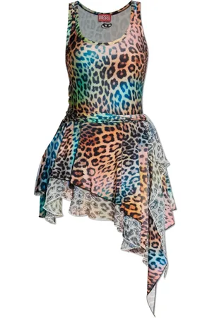 Diesel Kleedjes, Dames, Veelkleurig, L, Chiffon, Jurk D-Opera-Q1