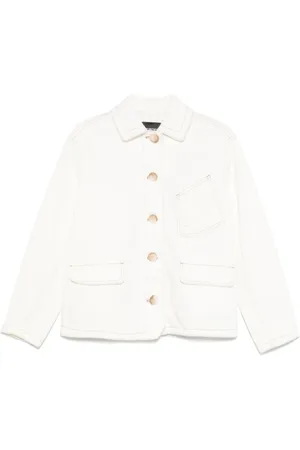 Emporio Armani Jassen, Dames, Wit, L, Witte Jassen met Knoopsluiting