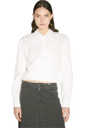 OUR LEGACY Blouses & Shirts, Dames, Wit, M, Katoen, Poplin Blouse van Katoen met Puntkraag