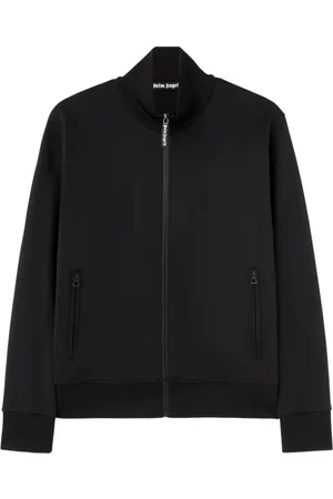 Palm Angels Sweatshirts & Hoodies, Heren, Zwart, M, Polyester, Zip-through Sweatshirt
