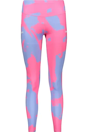 OFF-WHITE Broeken, Dames, Roze, XS, Leggings met patroon en logo-opdruk aan de voorkant