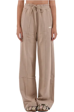 Msgm Broeken, Dames, , L, Katoen, Katoenen joggingbroek met elastische tailleband