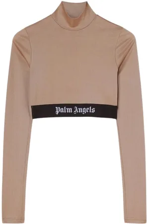 Palm Angels Tops, Dames, , M, Katoen, Logo Skin Top