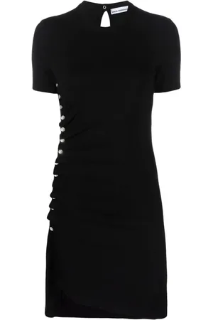 Paco rabanne Kleedjes, Dames, Zwart, S, Elegante Zwarte Midi Jurk