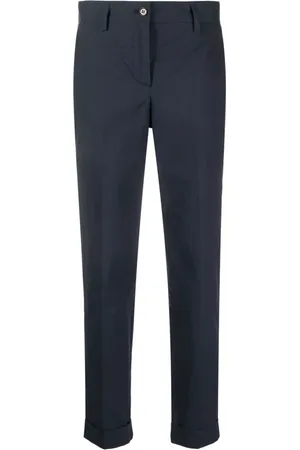P.A.R.O.S.H. Broeken, Dames, Blauw, L, Katoen, Cropped Straight-Leg Broek