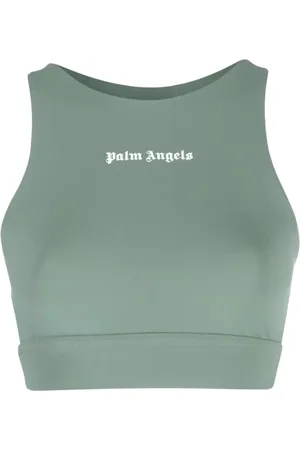 Palm Angels Sport, Dames, Groen, M, Polyester, Sportieve Crop Top