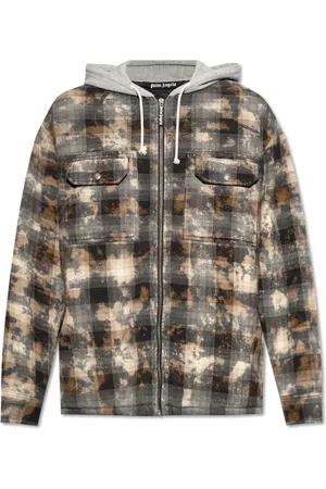 Palm Angels Jassen, Heren, Bruin, L, Katoen, Hooded Jacket