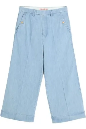 VALENTINO Jeans, Heren, Blauw, M, Katoen, Lichtblauwe Trenchcoat met knopen