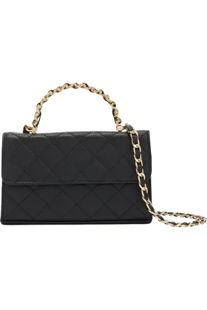 Silvian Heach Tassen, Dames, Zwart, ONE Size, Leer, Gewatteerde schoudertas met kettinghandvat