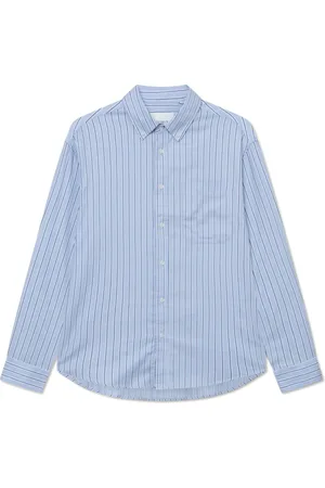 Les Deux Overhemden, Heren, Blauw, S, Katoen, Kolton Herringbone Shirt