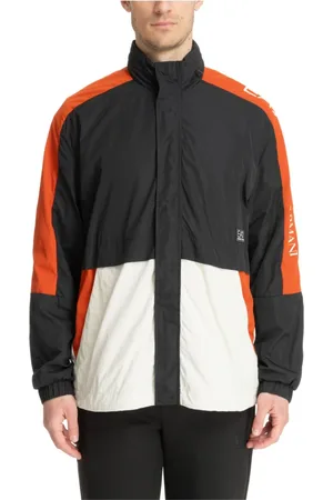 EA7 Jassen, Heren, Zwart, M, Multicolor Jas met Drukknopen en Rits
