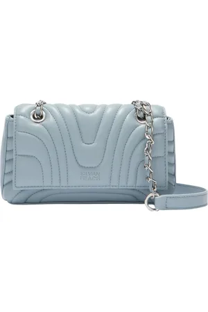Silvian Heach Tassen, Dames, Blauw, ONE Size, Gewatteerde schoudertas met ketting