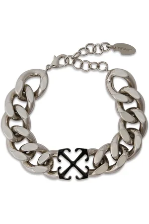 OFF-WHITE Accessoires, Heren, Grijs, ONE Size, Emaille Pijl Armband